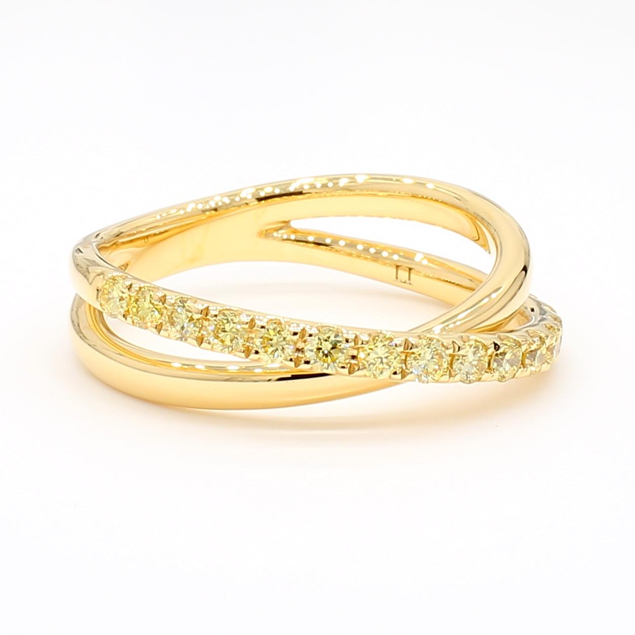 Taille ronde Bague cocktail en or jaune naturel avec diamants ronds de 0.47 carat poids total en vente
