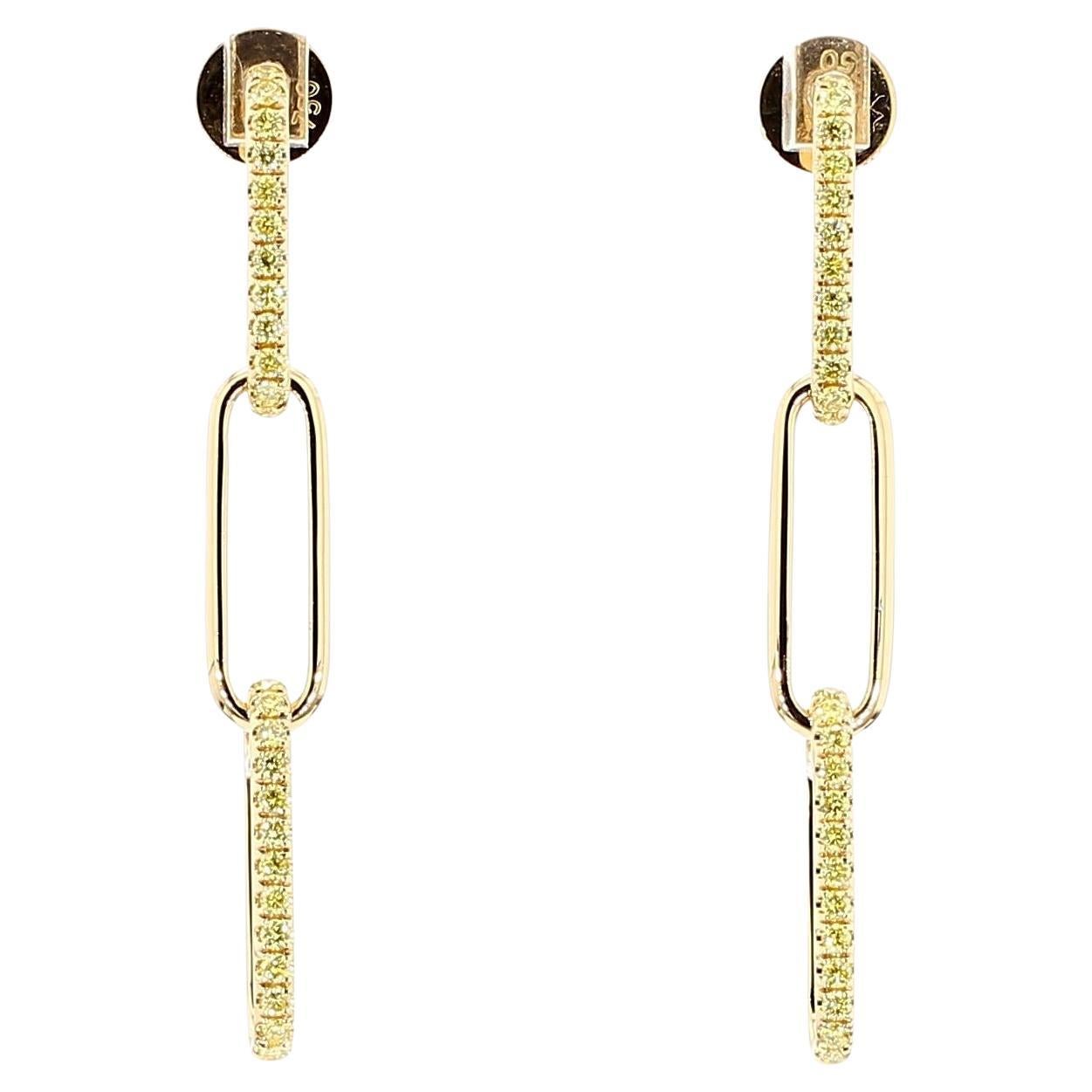 Orecchini a goccia in oro giallo con diamante rotondo Nature 0,54 carati TW