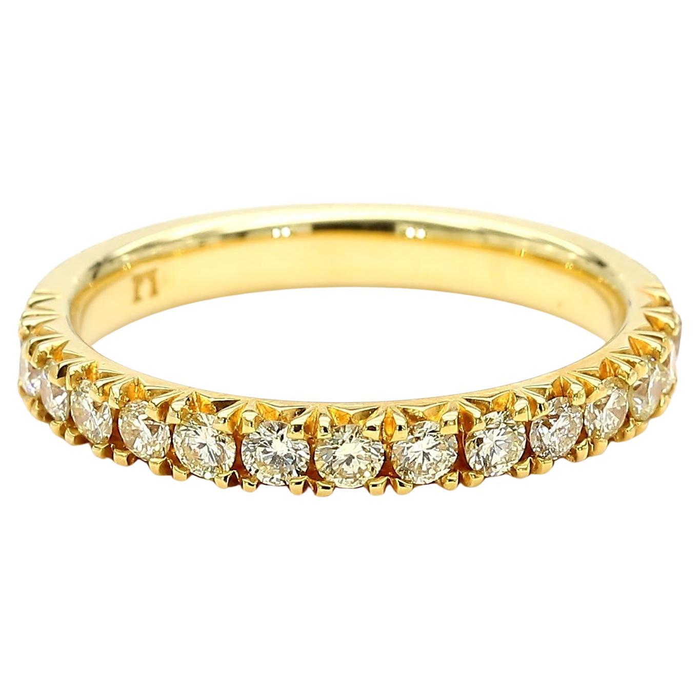 Bague cocktail en or jaune naturel avec diamants ronds de 0.57 carat poids total