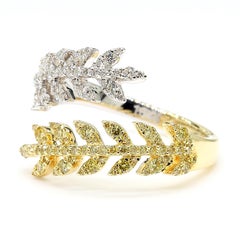 Natural Yellow Round Diamond 0.60 Carat TW Gold Cocktail Ring