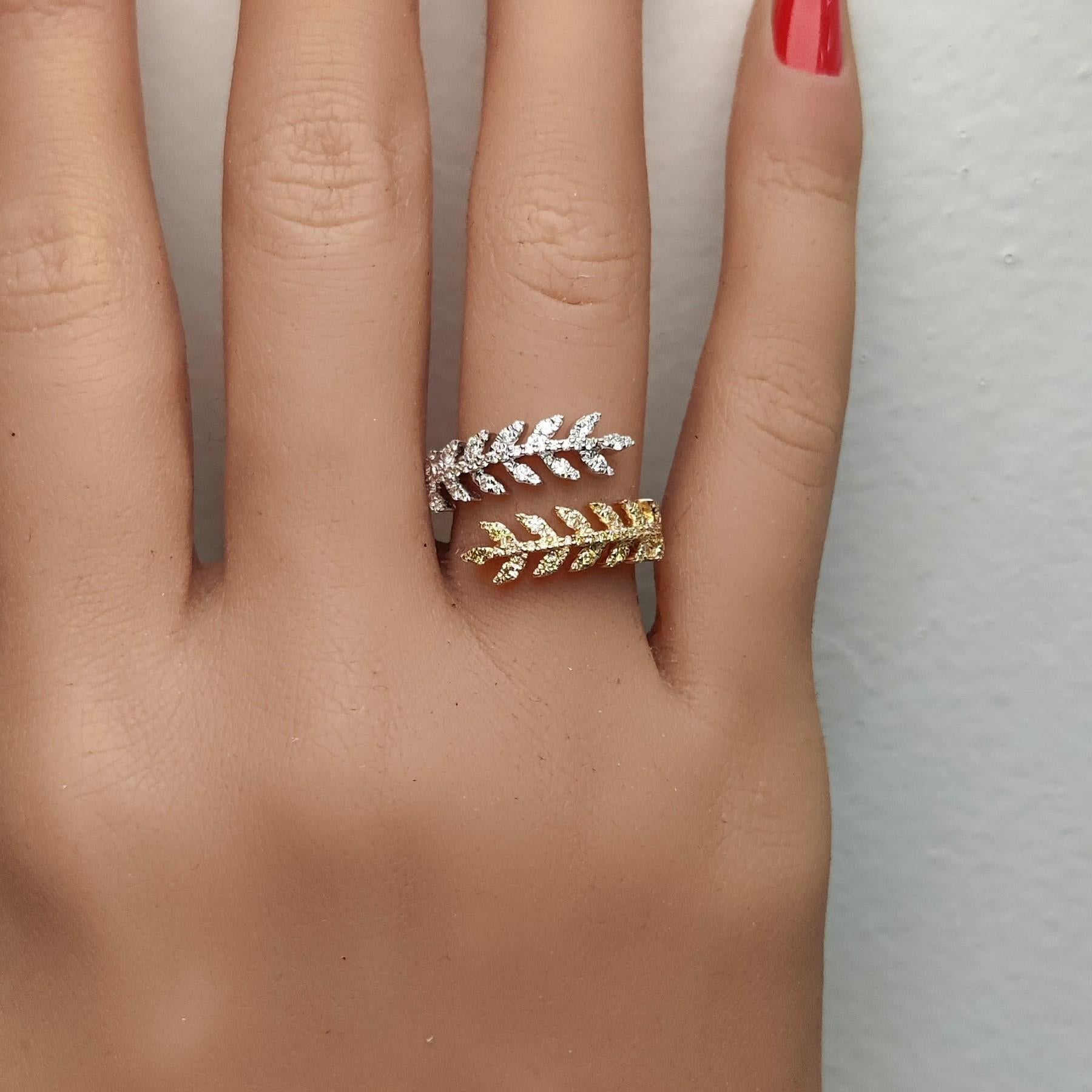 Bague cocktail en or jaune naturel de 0.60 carat poids total Neuf - En vente à New York, NY