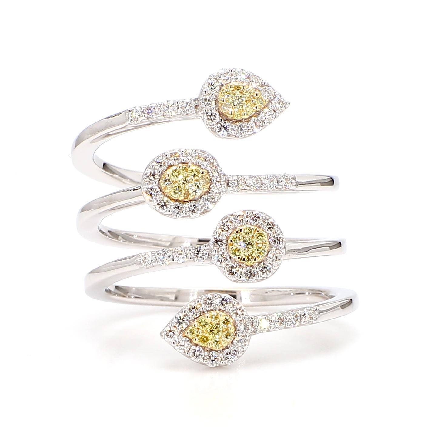 Contemporain Bague cocktail en or jaune naturel avec diamants ronds de 0.65 carat poids total en vente