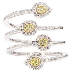 Natural Yellow Round Diamond 0.65 Carat TW Gold Cocktail Band