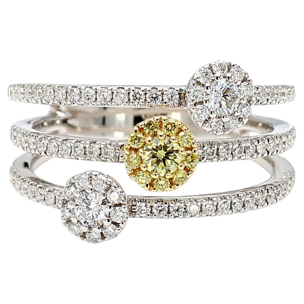 Bague cocktail en or jaune naturel de 0.67 carat poids total en vente