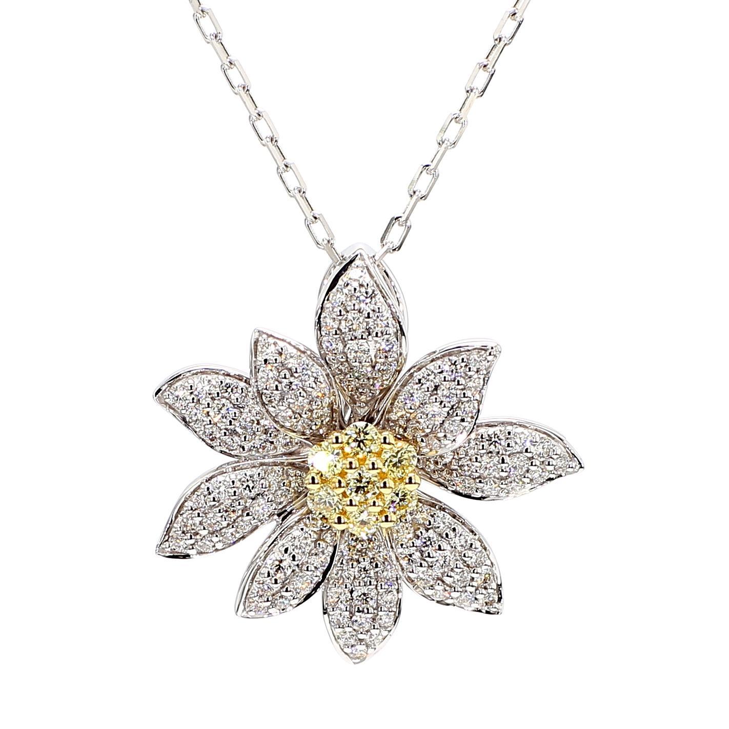 Contemporain Pendentif en or jaune naturel avec diamant rond de 0.86 carat poids total en vente