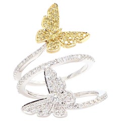 Anello da cocktail in oro giallo naturale con diamante rotondo da 0.96 carati TW