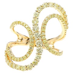 Bague cocktail en or jaune naturel de 1.14 carat poids total