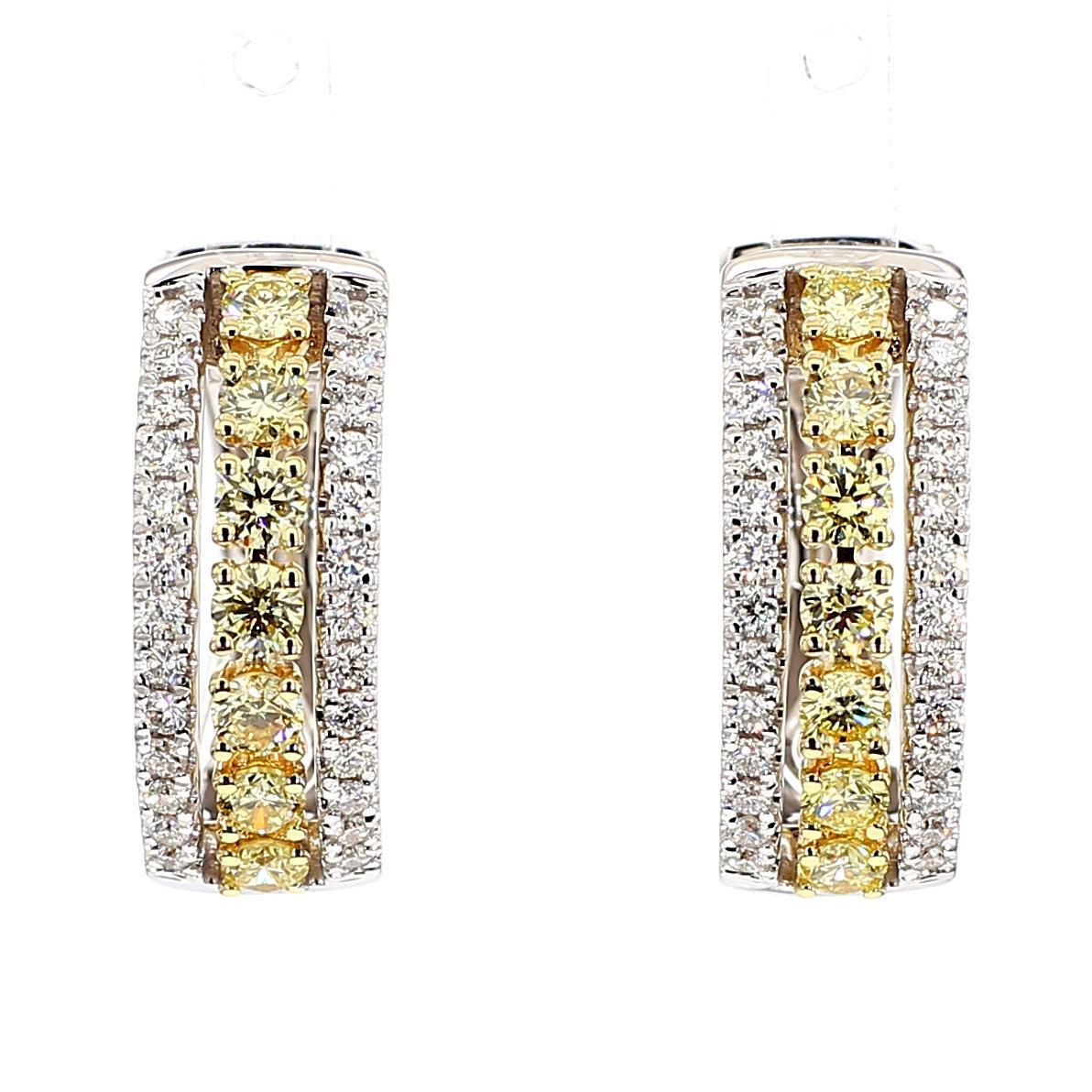 Contemporain Créoles en or jaune naturel de 1.26 carats poids total en vente