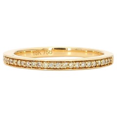 Natural Yellow Round Diamond .16 Carat TW Yellow Gold Eternity Band