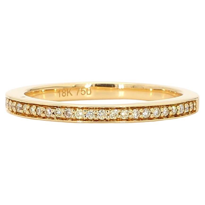 Natural Yellow Round Diamond .16 Carat TW Yellow Gold Eternity Band
