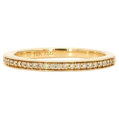 Natural Yellow Round Diamond .16 Carat TW Yellow Gold Eternity Band