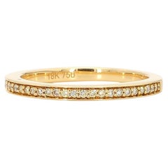 Natural Yellow Round Diamond .16 Carat TW Yellow Gold Eternity Band