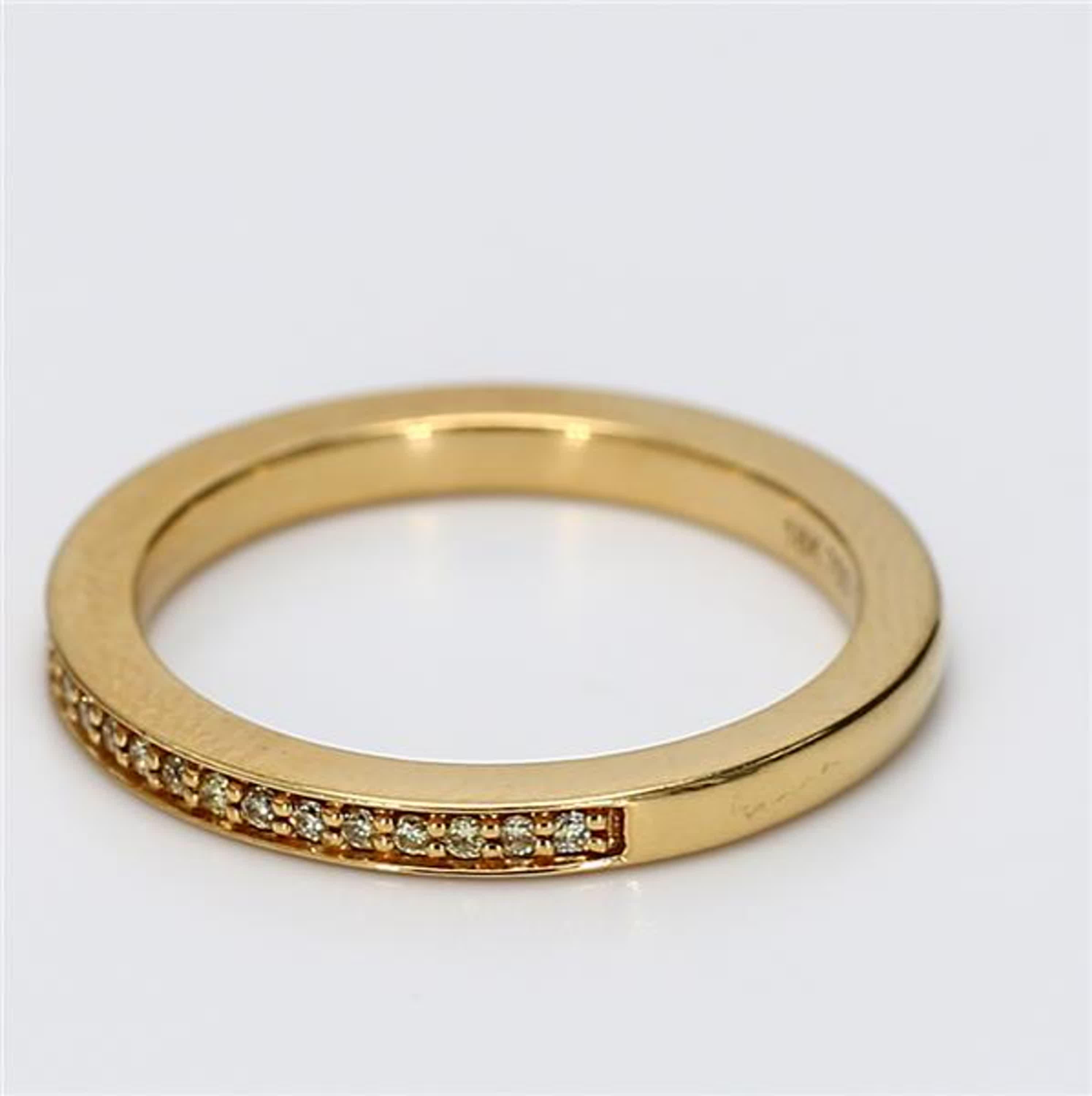 Contemporary Natural Yellow Round Diamond .16 Carat TW Yellow Gold Wedding Band For Sale