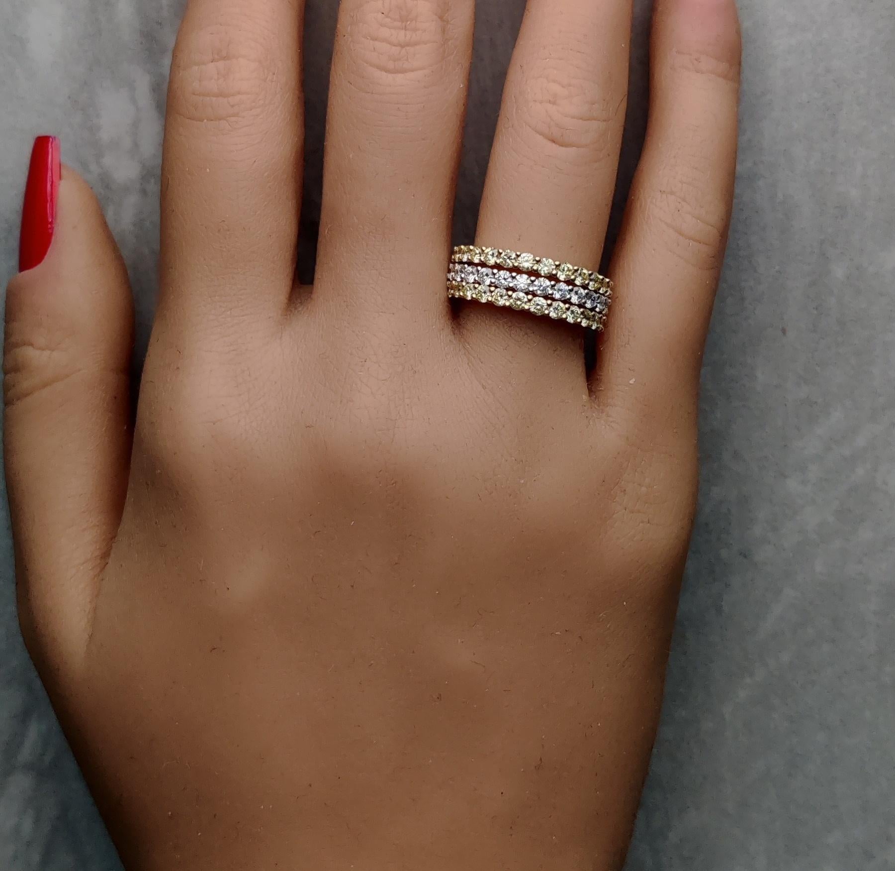 Bague en or jaune naturel de 1,63 carat poids total Neuf - En vente à New York, NY