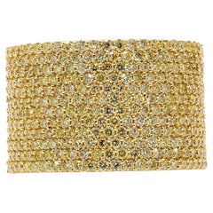 Anillo de cóctel de oro con diamante redondo amarillo natural de 2.23 quilates TW