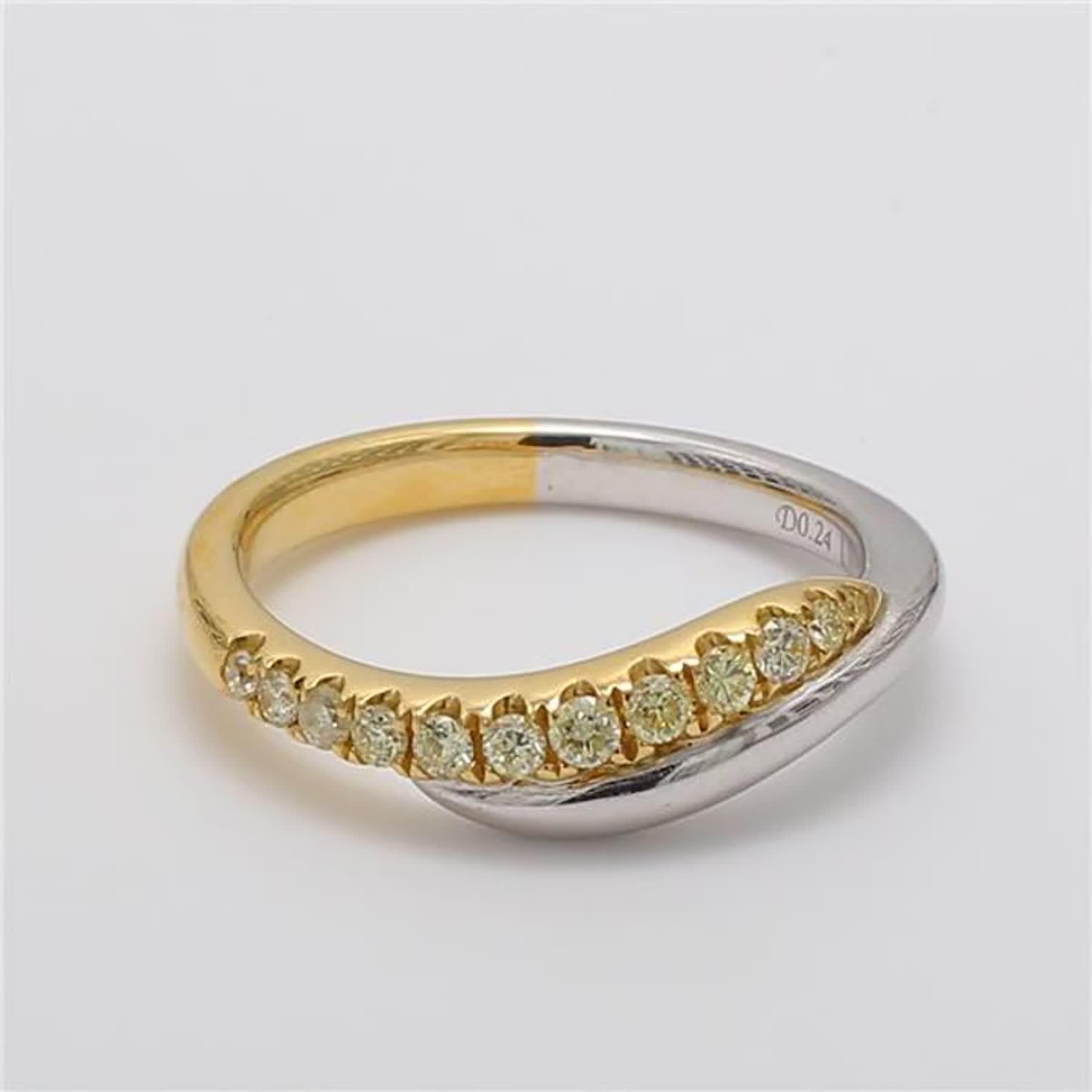 Rare round natural yellow diamond band. This ring is designed to be in a simple setting. Can be used as a wedding band or in addition to your collection of jewels.

Total Weight: .24cts

Stone Measurements: approximately 1.75mm

Natural Round Yellow