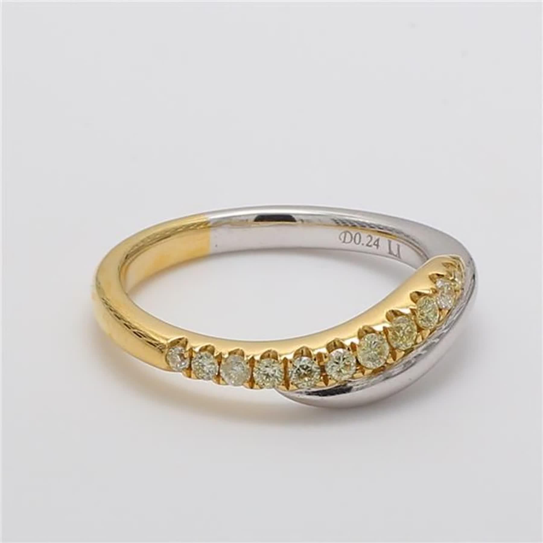 Women's Natural Yellow Round Diamond .24 Carat TW Yellow Gold Wedding Band