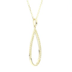 Natürlicher gelber runder Diamant .28 Karat TW Gold-Tropfen-Anhänger