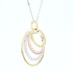 Natural Yellow Round Diamond .28 Carat TW Gold Drop Pendant