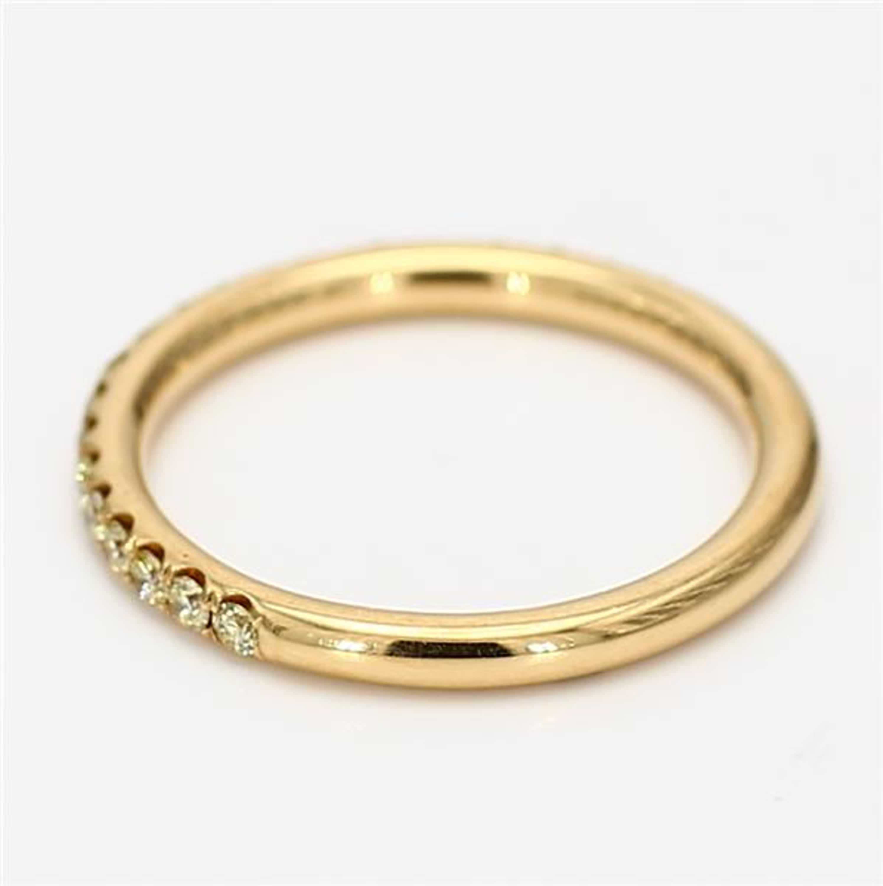 Contemporary Natural Yellow Round Diamond .30 Carat TW Yellow Gold Wedding Band For Sale