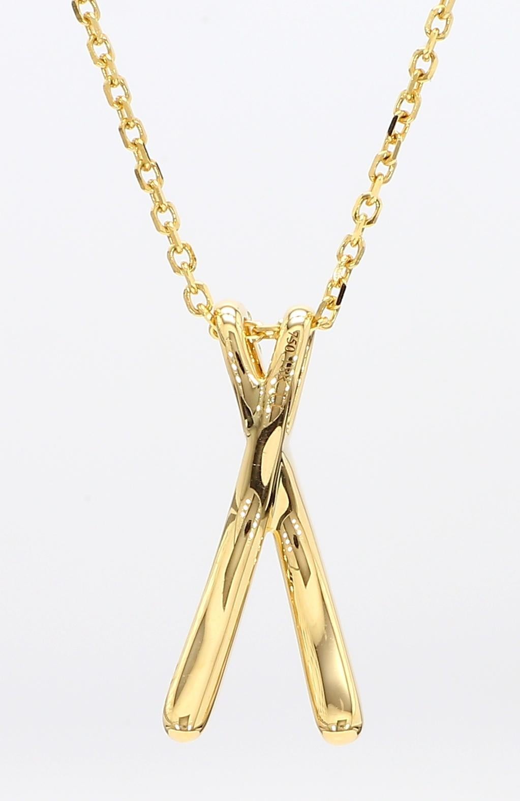 Women's Natural Yellow Round Diamond .32 Carat TW Gold Drop Pendant For Sale