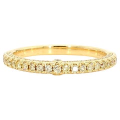 Natural Yellow Round Diamond .39 Carat TW Yellow Gold Wedding Band