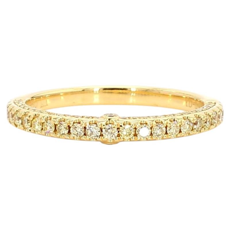 Natural Yellow Round Diamond .39 Carat TW Yellow Gold Wedding Band