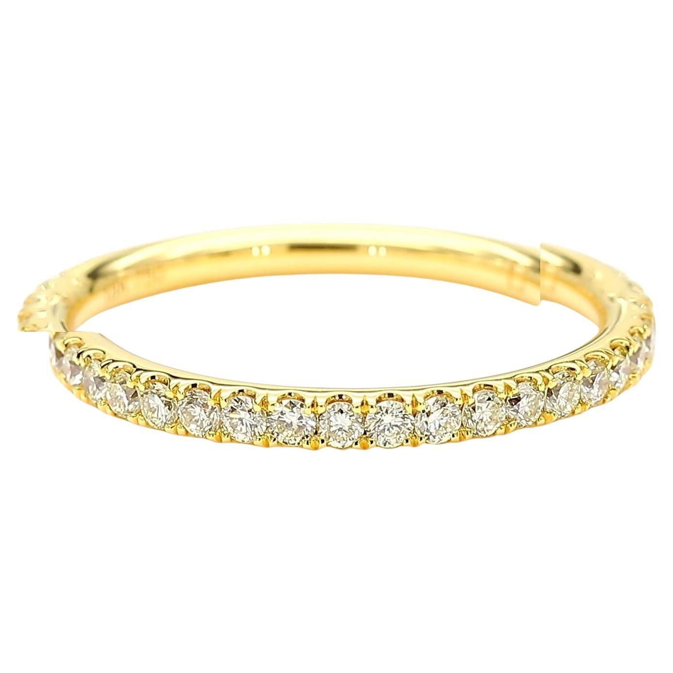 natürlicher gelber runder Diamant .42 Karat TW Gelbgold Ehering