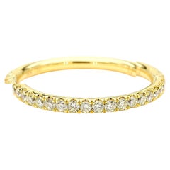 Natural Yellow Round Diamond .42 Carat TW Yellow Gold Wedding Band