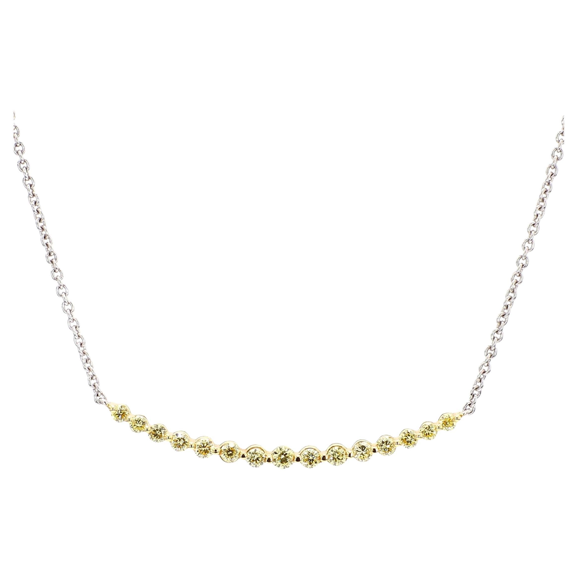 Pendentif en or avec diamant rond de couleur naturelle jaune de 43 carat TW