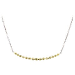 Natural Yellow Round Diamond .43 Carat TW Gold Drop Pendant