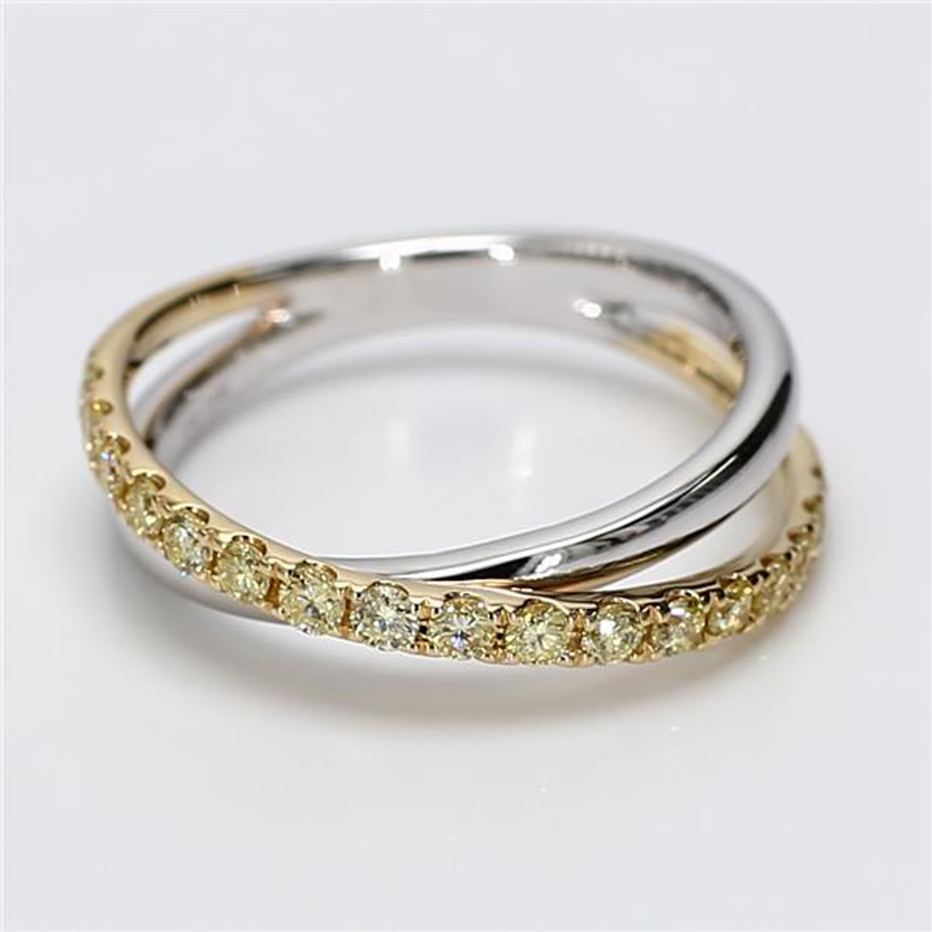 RareGemWorld's classic diamond band. Mounted in a beautiful 18K Yellow/White Gold setting with natural round yellow diamond melee. This band is guaranteed to impress and enhance your personal collection!

Total Weight: .47cts

Length x Width: 21.1 x