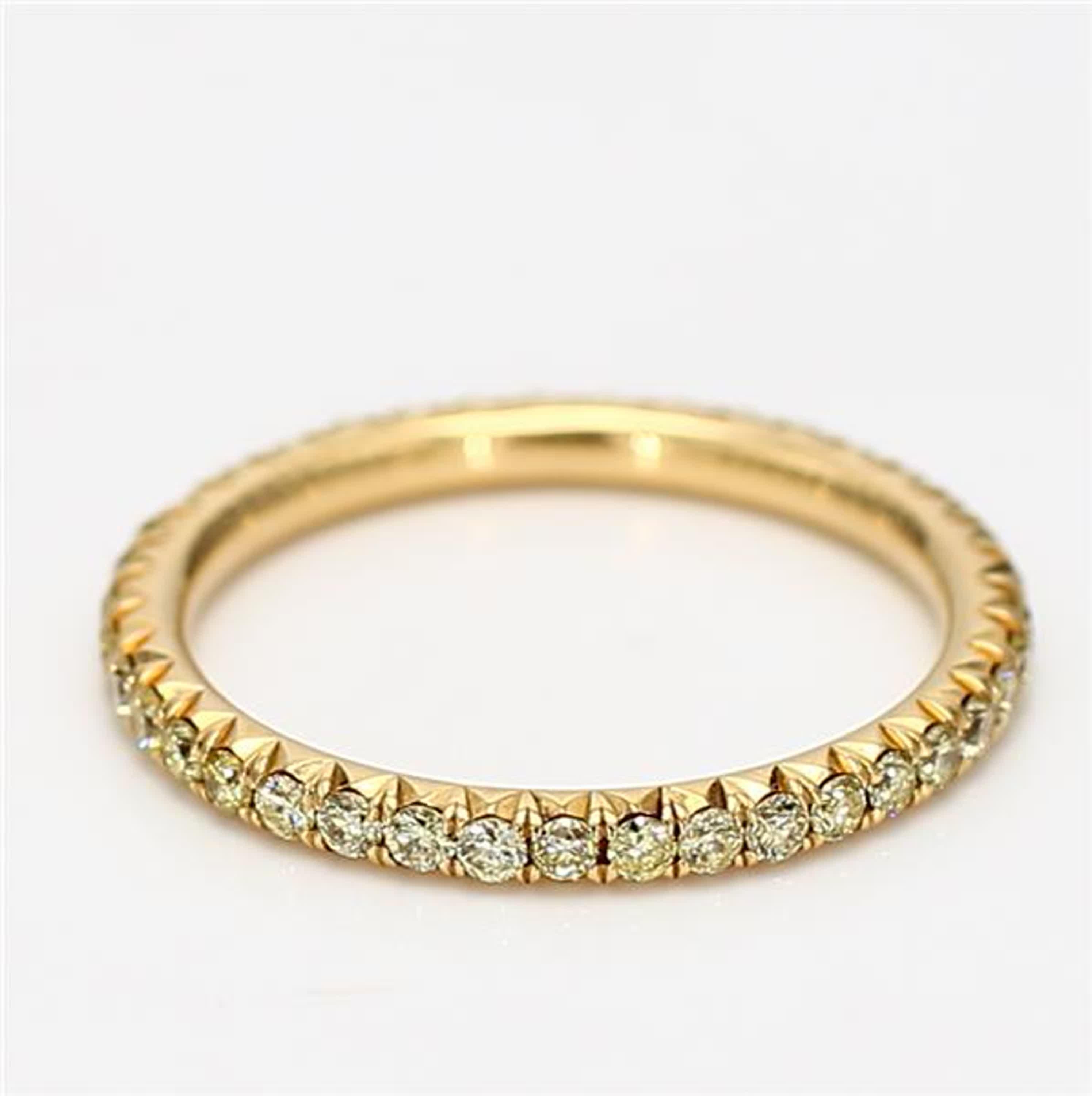 RareGemWorld's classic diamond band. Mounted in a beautiful 18K Yellow Gold setting with natural round yellow diamond melee. This band is guaranteed to impress and enhance your personal collection!

Total Weight: .57cts

Shank Width x Shank Height: