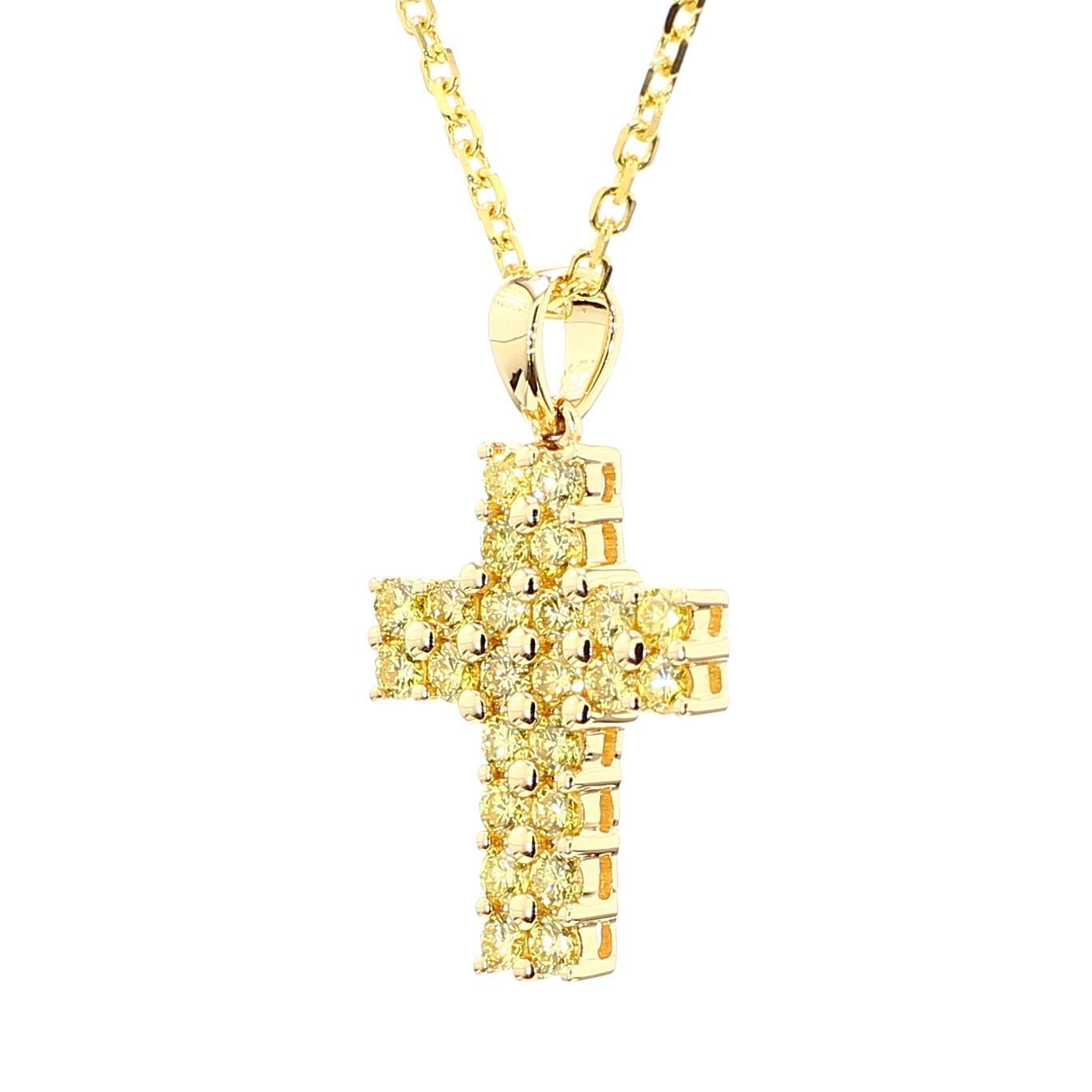 RareGemWorld's beautiful diamond pendant. Mounted in a beautiful 18K Yellow Gold setting with natural round yellow diamond melee. This pendant is guaranteed to impress and enhance your personal collection.

Total Weight: .62cts

Natural Round Yellow