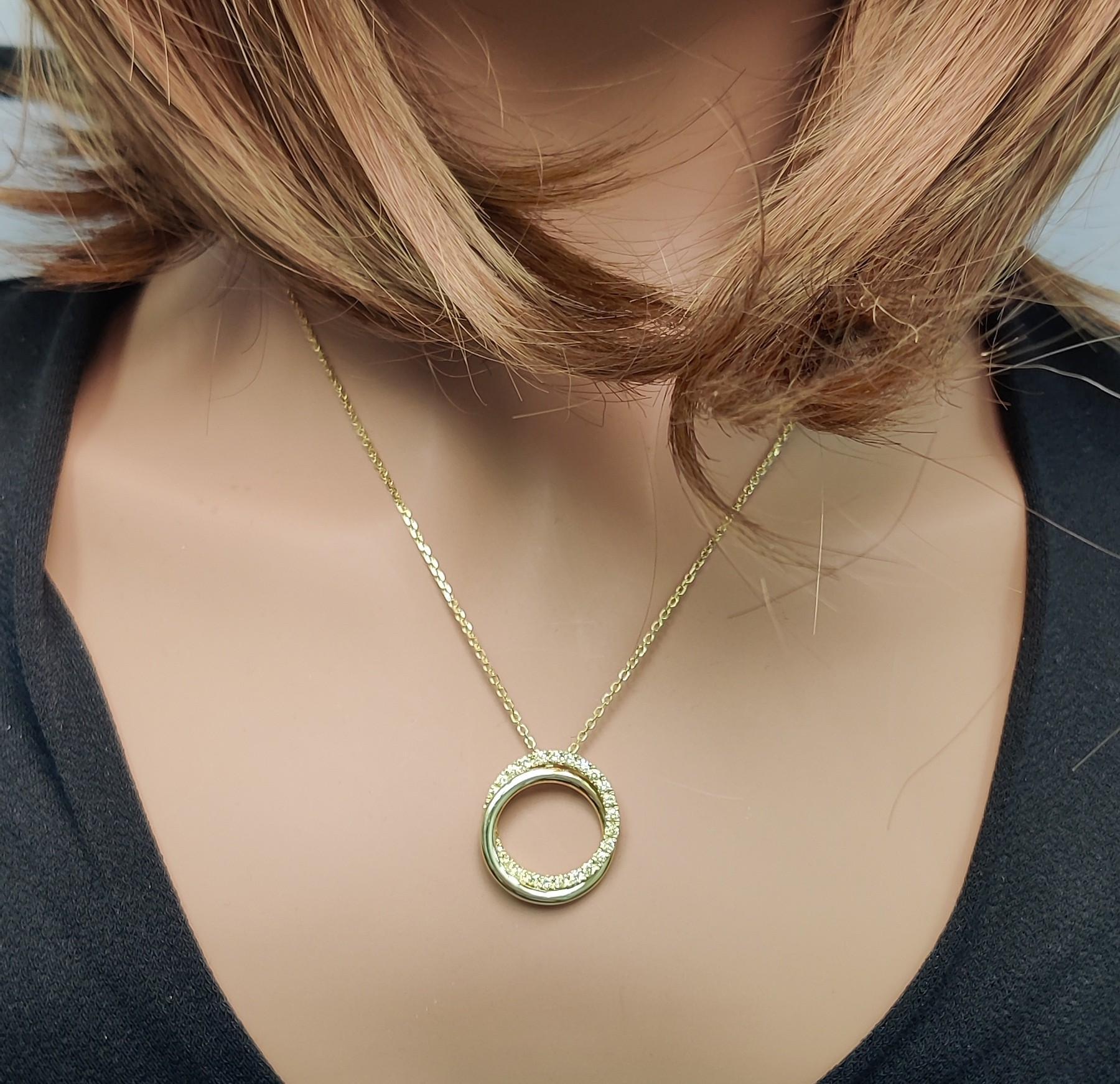 Pendentif en or avec diamant rond de couleur naturelle jaune de 65 carat TW Neuf - En vente à New York, NY