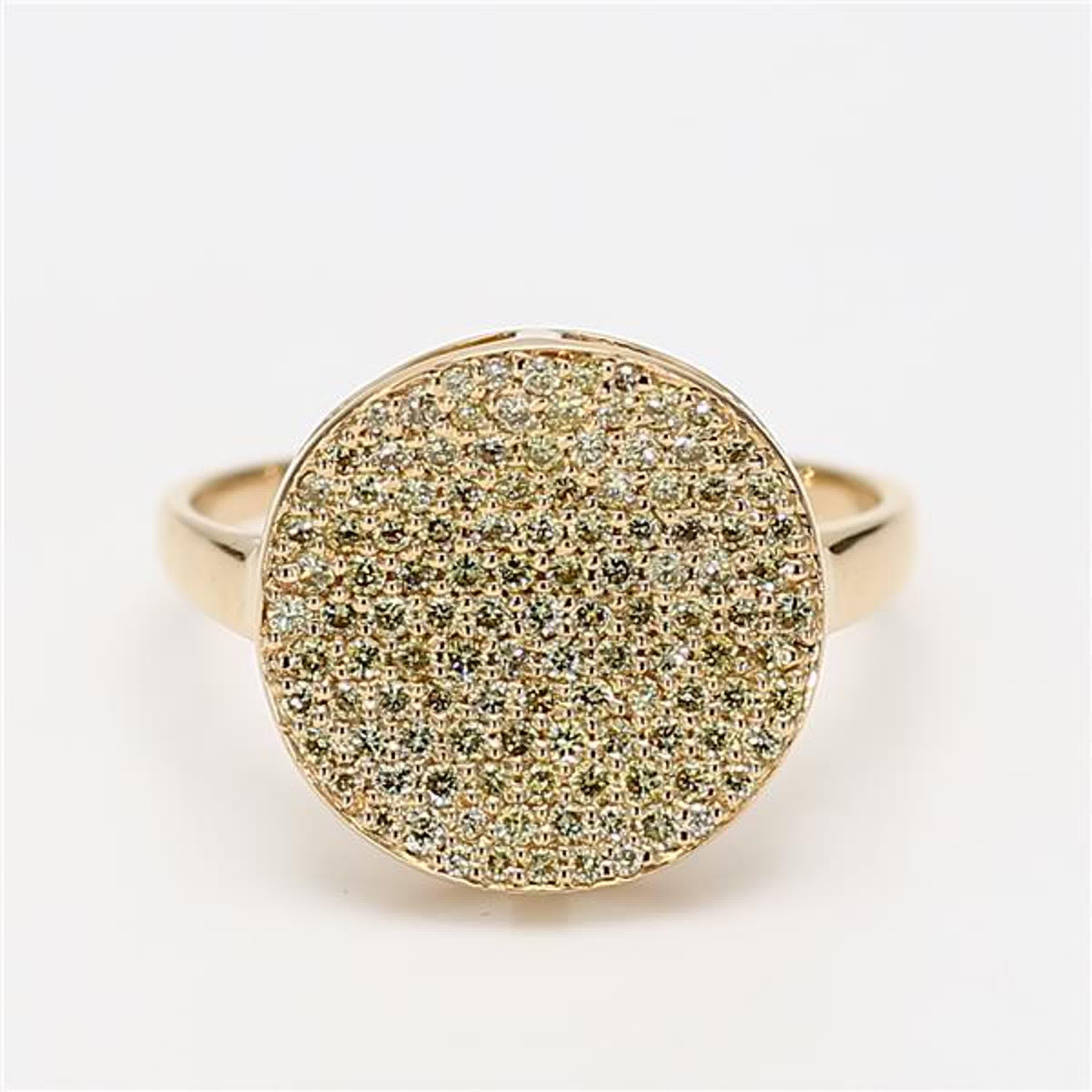 RareGemWorld's classic diamond ring. Mounted in a beautiful 18K Yellow Gold setting with natural round yellow diamond melee. This ring is guaranteed to impress and enhance your personal collection!

Total Weight: .67cts

Natural Round Yellow