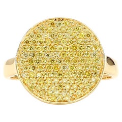 Anello da cocktail in oro giallo con diamante rotondo Nature da 0,67 carati TW