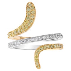 Fascia in oro con diamante rotondo giallo naturale da 0,68 carati TW