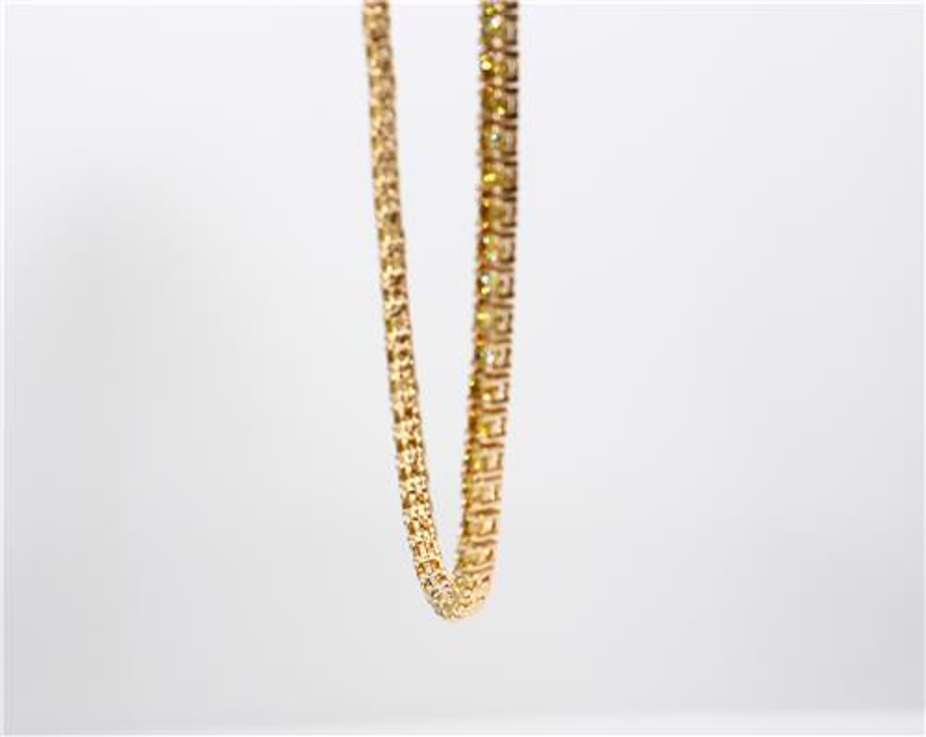 Contemporary Natural Yellow Round Diamond 9.51 Carat TW Yellow Gold Necklace
