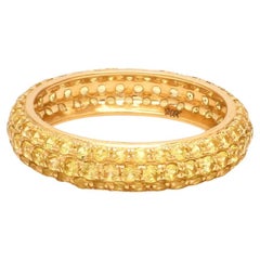 Anello con zaffiro giallo naturale da 1,630 carati in oro 18 carati