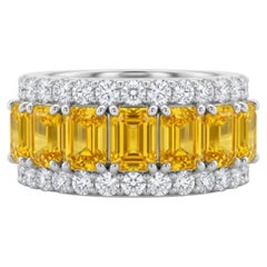 Natural Yellow Sapphire 3.30CTS & Diamond 0.75CTS Ring in 14k Gold