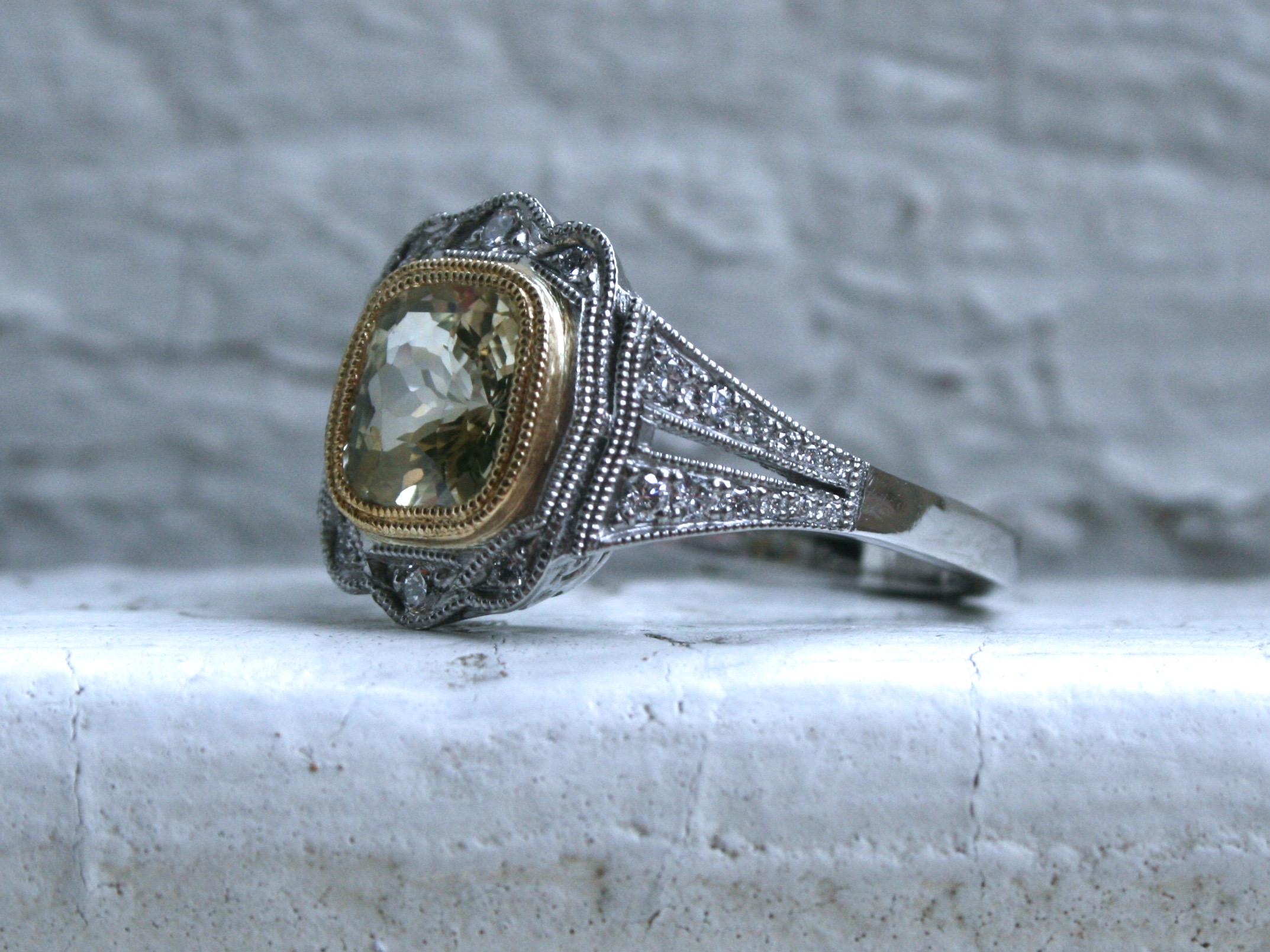 light yellow sapphire ring