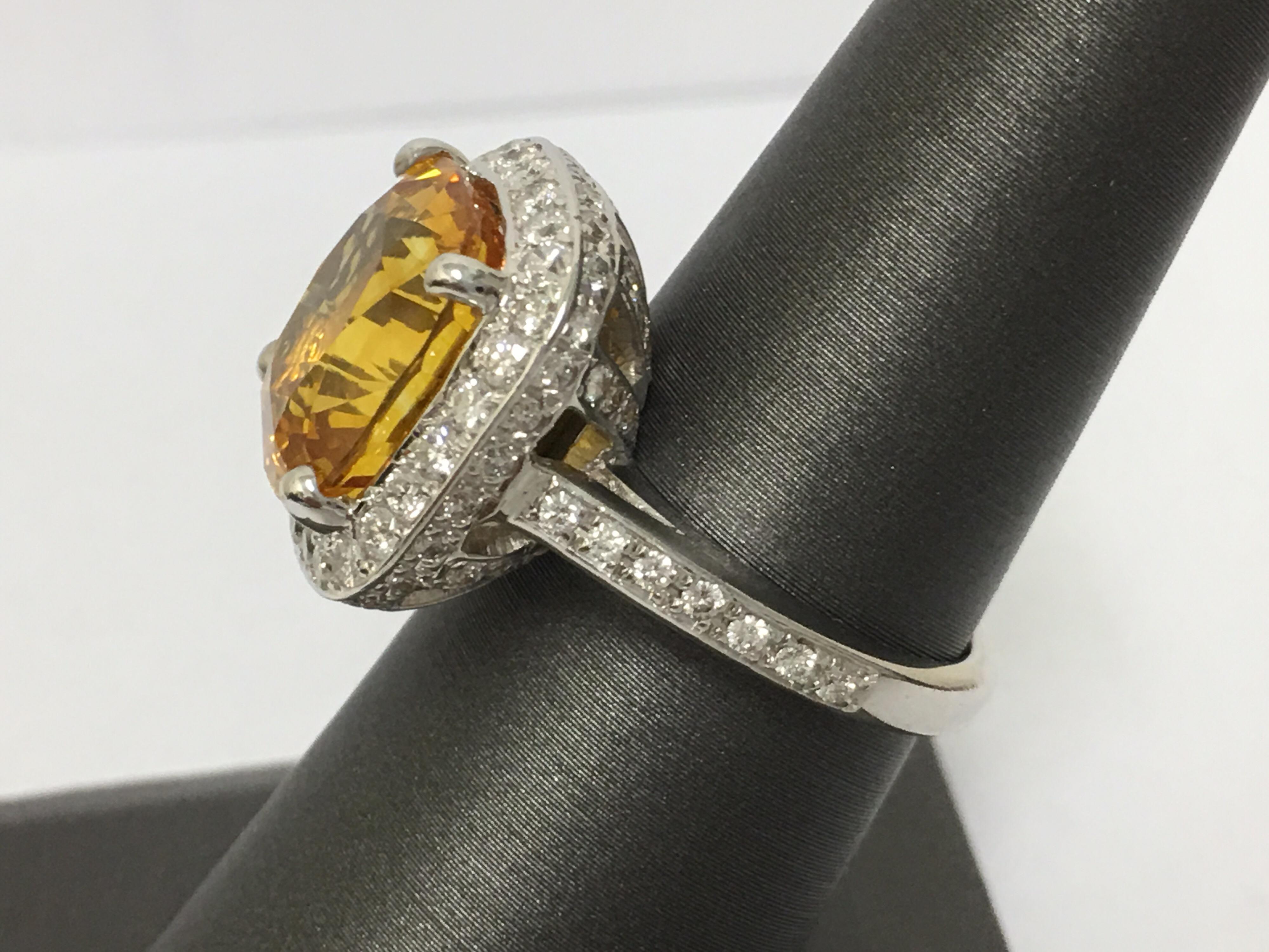 Natural Yellow Sapphire and Diamonds Ring 1