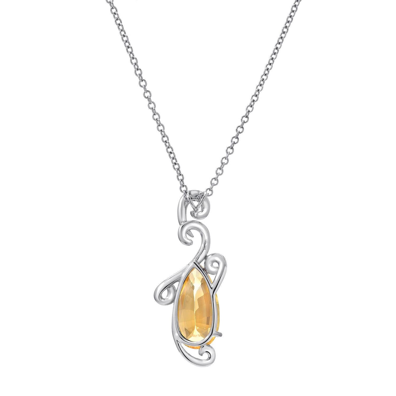 Modern Natural Yellow Sapphire Pendant 5.13 Carats GRS Certified Ceylon Unheated For Sale