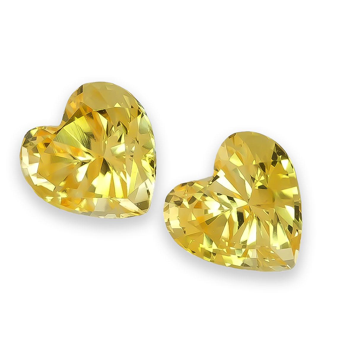 Taglio misto Gemme di zaffiro giallo naturale abbinate a coppia 0,94 carati / JupiterGem in vendita