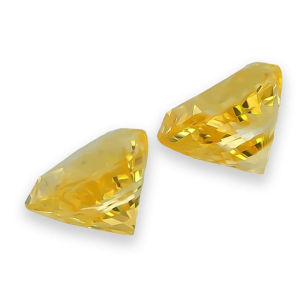 Gemme di zaffiro giallo naturale abbinate a coppia 0,94 carati / JupiterGem In condizioni Nuovo in vendita a Los Angeles, CA