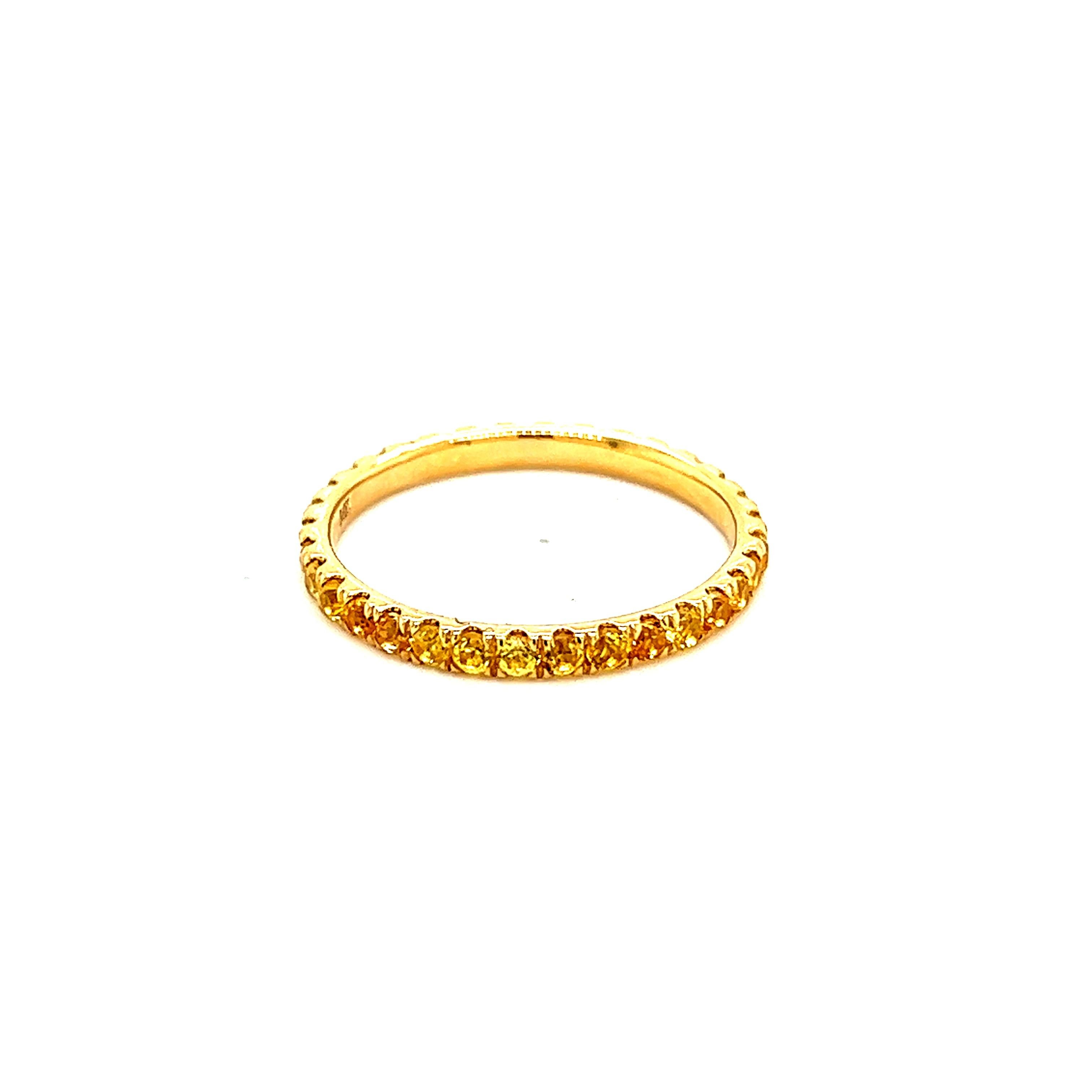 Natural Yellow Sapphire Ring 6.5 14k Y Gold 0.66 TCW Certified For Sale 6