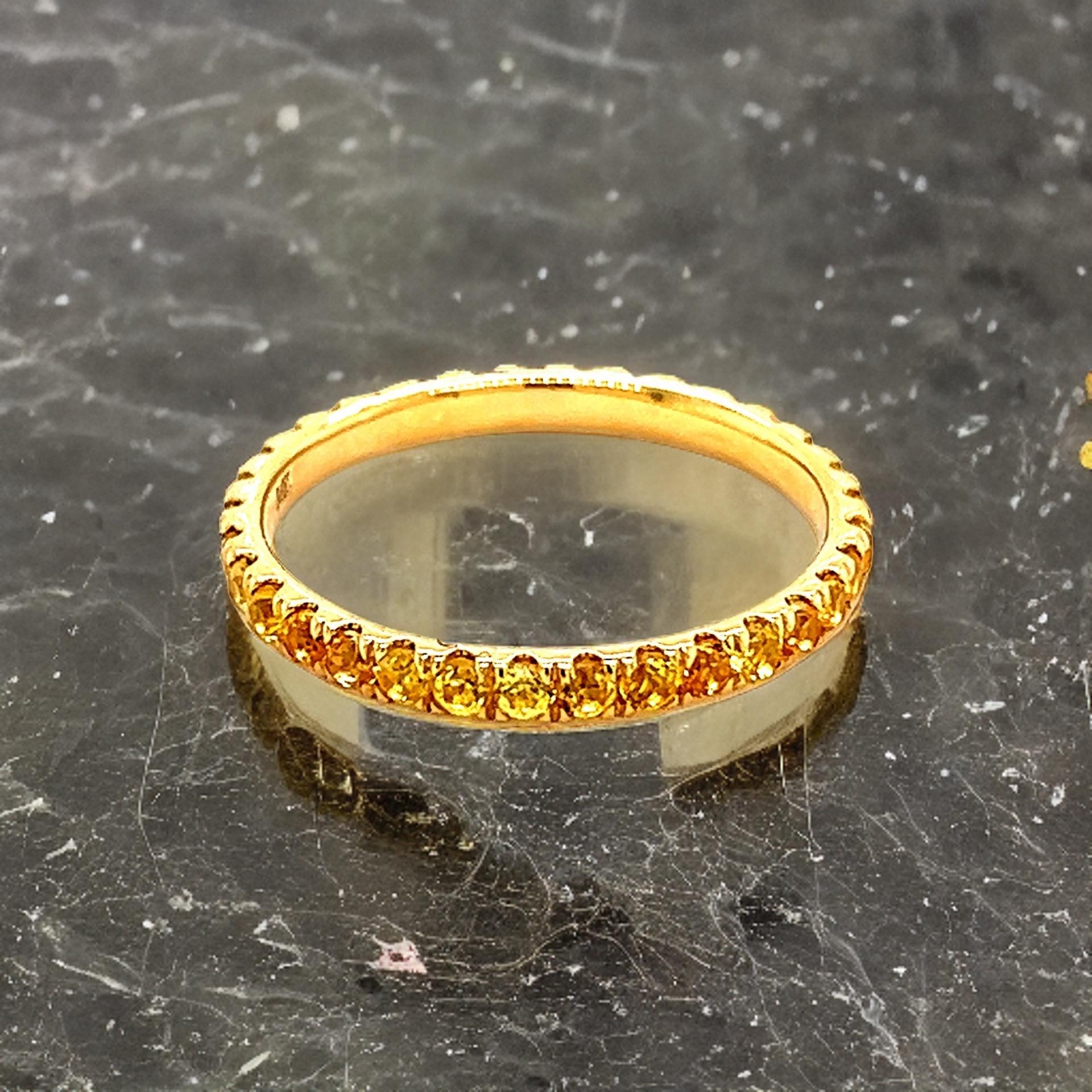 Natural Yellow Sapphire Ring 6.5 14k Y Gold 0.66 TCW Certified For Sale 1