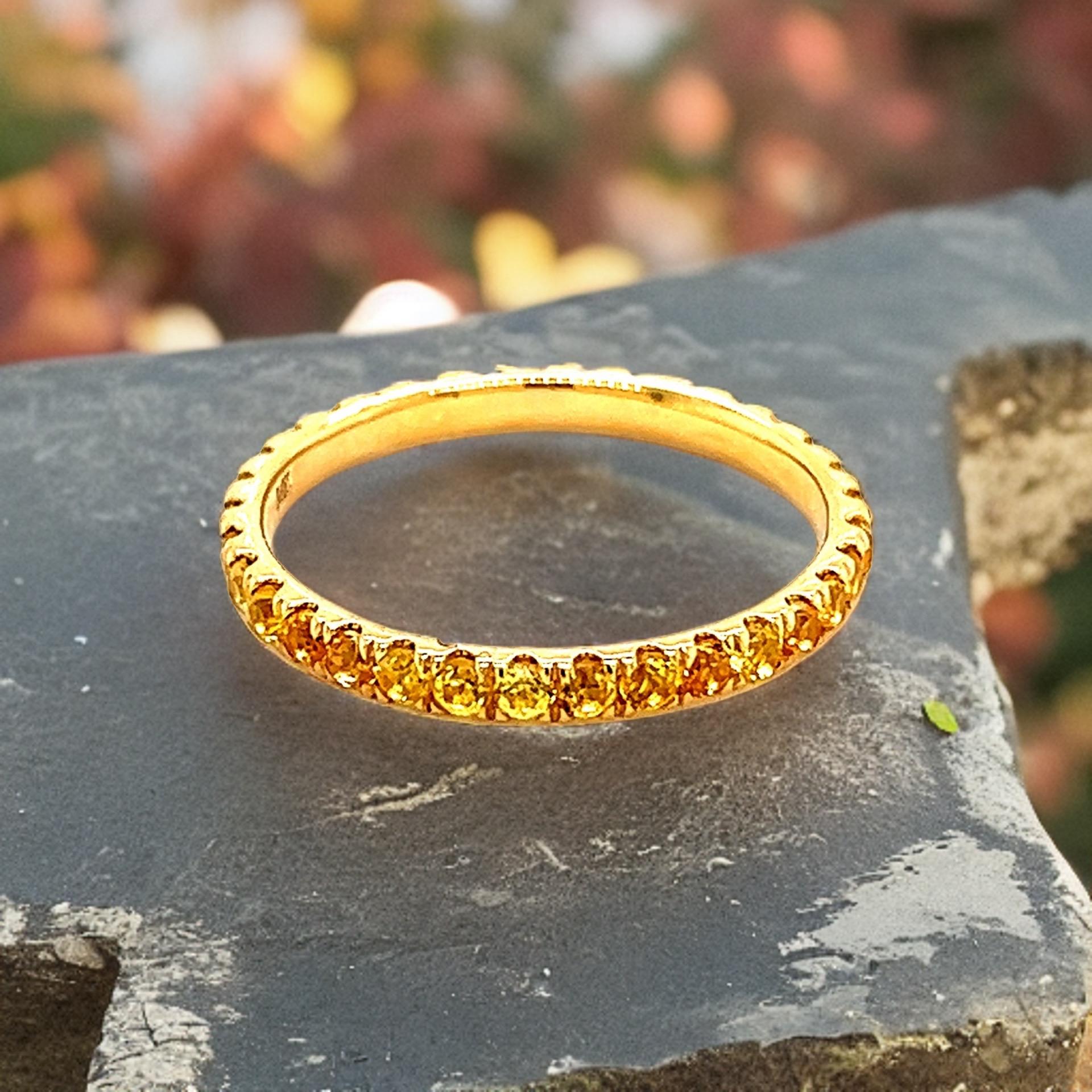 Natural Yellow Sapphire Ring 6.5 14k Y Gold 0.66 TCW Certified For Sale 3