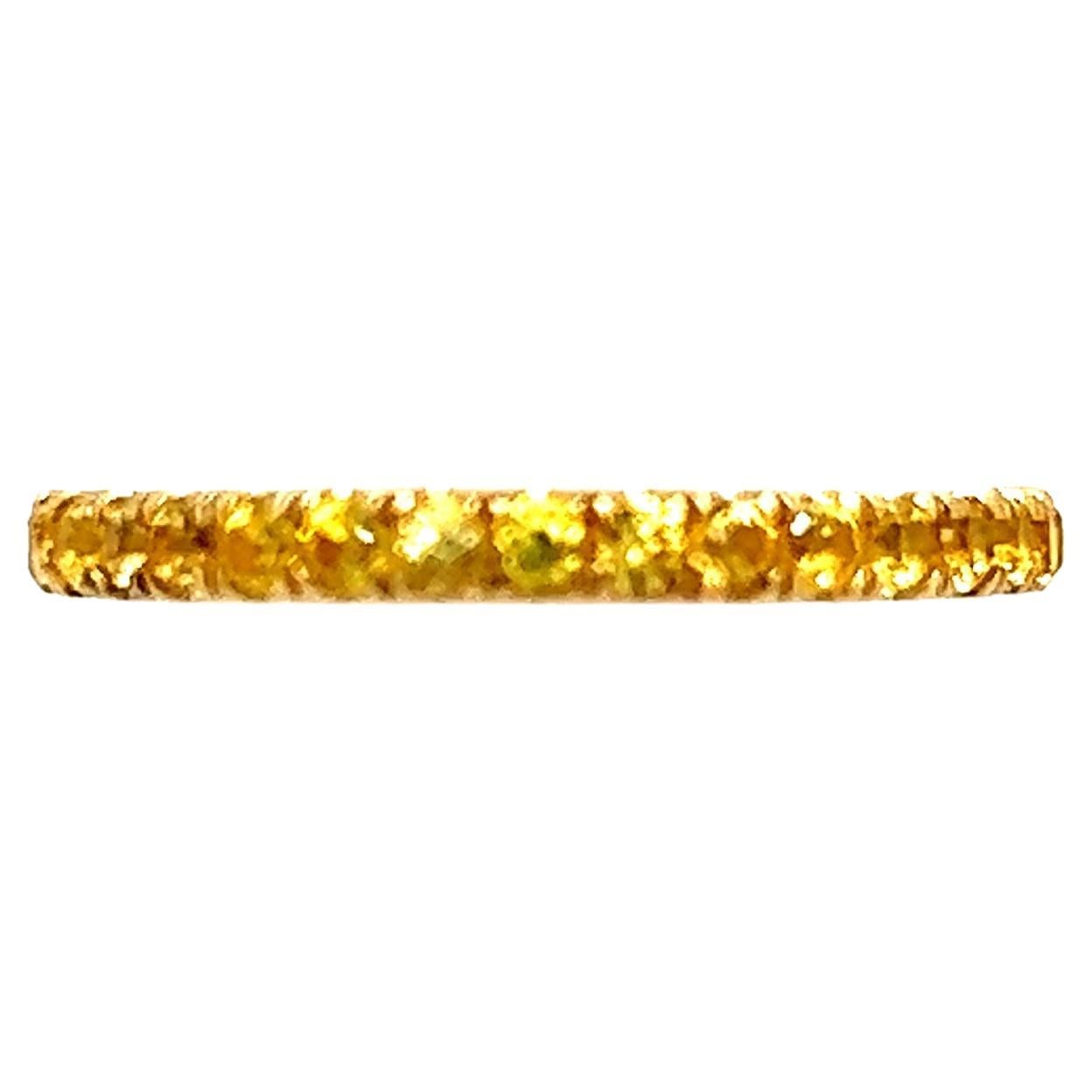 Natural Yellow Sapphire Ring 6.5 14k Y Gold 0.66 TCW Certified For Sale